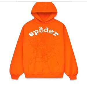 NEW Spider Worldwide Sp5der Legacy Web Hoodie Orange Size Small